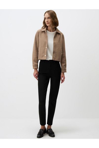Jimmy Key Beige Long Sleeve Snap Detailed Stitched Jacket