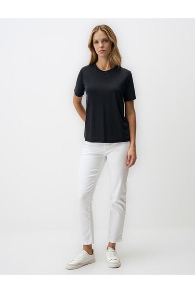 Jimmy Key Black Crew Neck Short Sleeve Basic T-Shirt