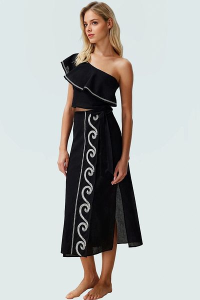 PayBuy Summer Asymmetrical Collar Leopard Print Cotton Long Blouse Skirt Set Carefully Selected High Quality