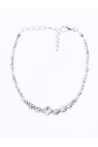 Jimmy Key Silver Color Bright Ball Figured Adjustable Bracelet