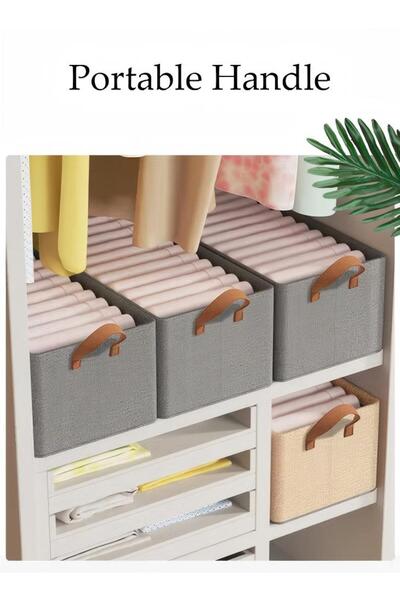 Generic 3pcs Wardrobe Clothing Storage Box Foldable Closet Storage Organizer Washable Closet