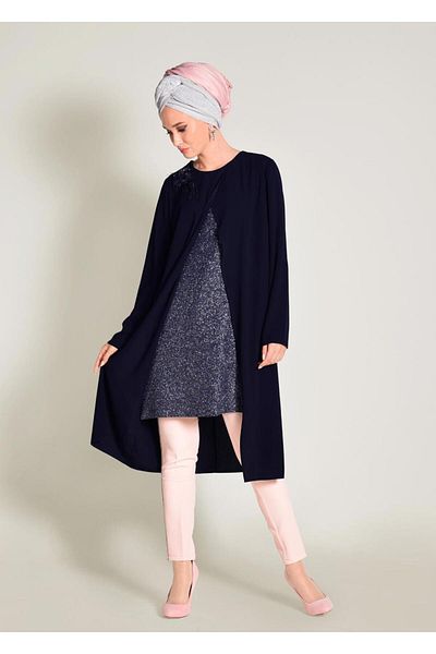 Alvina Silvery Asymetric Cut Tunic 4072