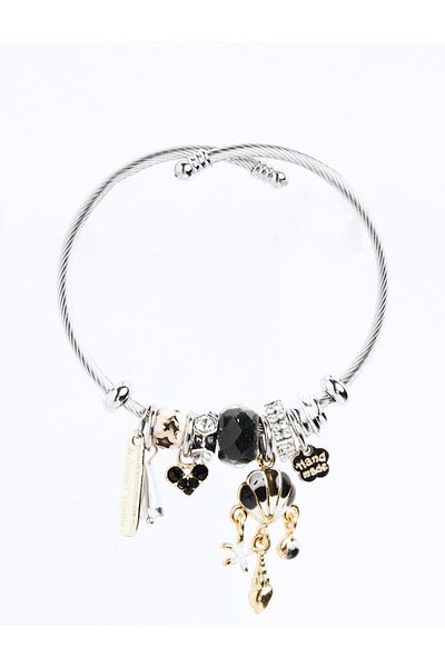 Jimmy Key Gold Color Seashell Figured Steel Charm Bracelet