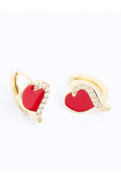 Jimmy Key Red Snake Figured Hoop Earrings