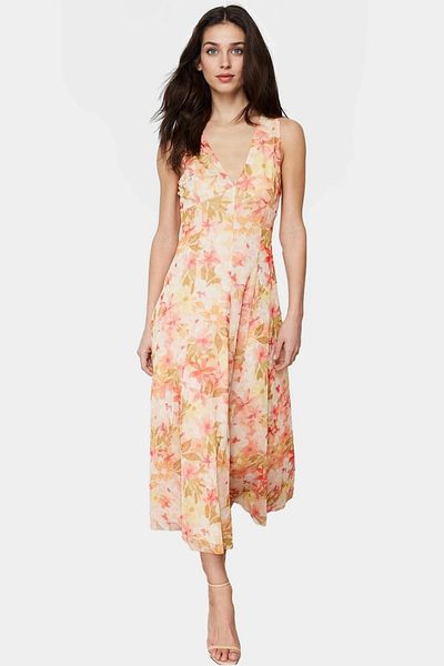 PayBuy Floral Patterned a Line Tulle Dress Made of Knitted Fabric Lightweight Summer Carefully Selected Comfortable to Wear