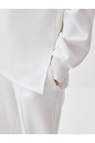 Jimmy Key Білий світшот з довгими рукавами та великою горловиною