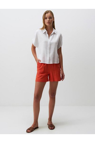 Jimmy Key White Short Sleeve Linen Blend Shirt