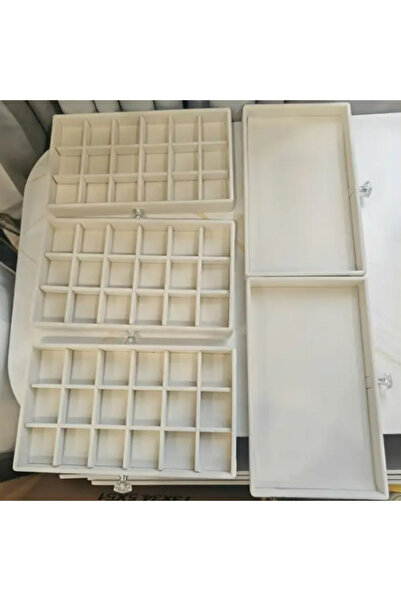 manoir store 5 katlı şeffaf akrilik kadife takı kutusu yüzük kolye küpe bileklik organizeri