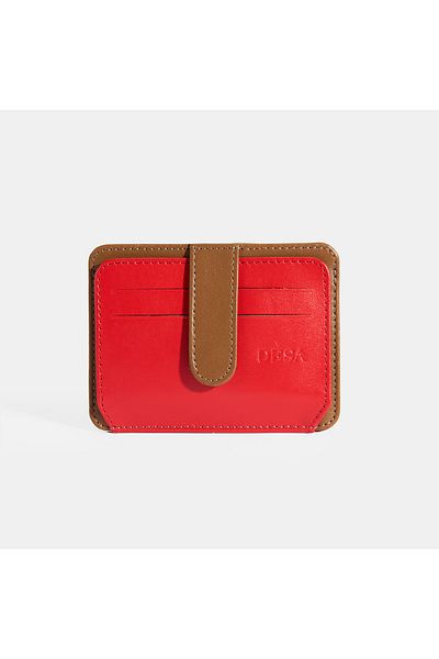 Desa Women's Red Leather Card Holder