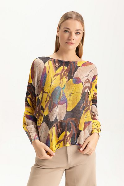 Glocal Hanorac elegant cu guler tricotaj