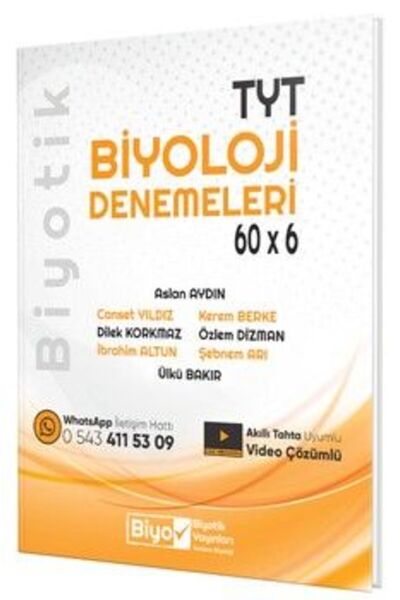 Biyotik Yayınları Biyotik Yayınları TYT Biyoloji Biyotik 60 x 6 Denemeleri