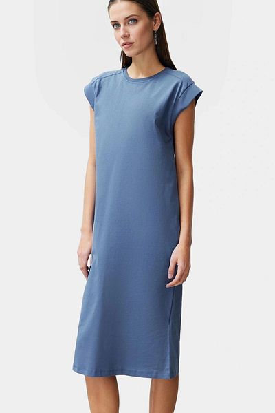 PayBuy Women's Plain T-Shirt Dress Relaxed Cut Short Moon Sleeve 100% Cotton Carefully Selected Use
