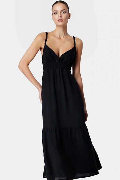 PayBuy Stylish Midi Length Polyester Woven Dress Professional Look for Comfortable Daily Style Use