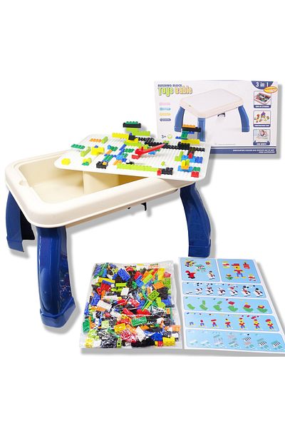 Salamandra Building and Writing Table Set with Multicolored Pieces, Included