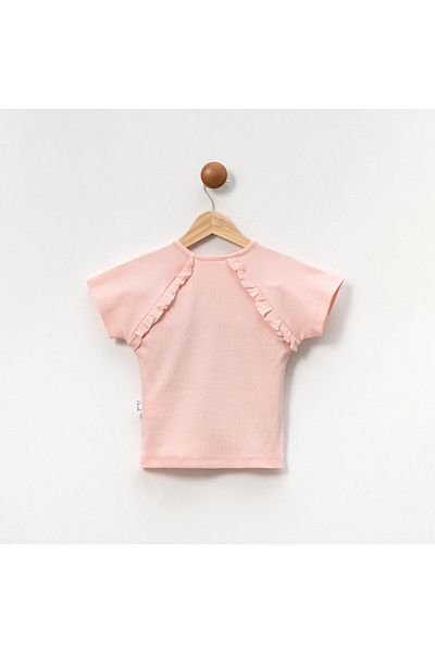 Overdo Tricou pentru fetiță cu mânecă scurtă cu volane
