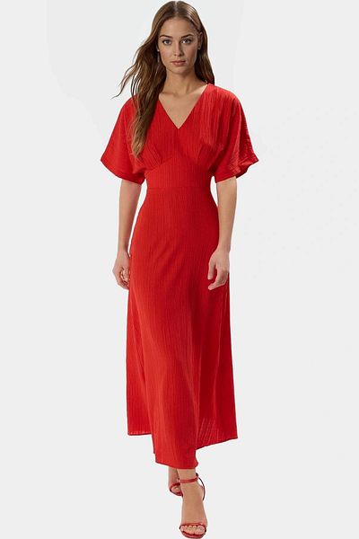 PayBuy Maxi a Line V Neck Short Sleeve Woven Dress Casual Daily Summer High Quality Trend Design