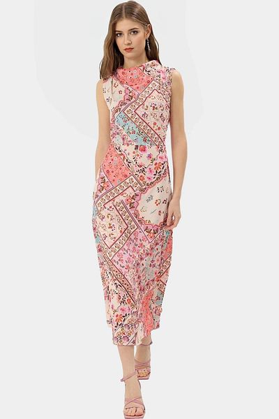 PayBuy Summer a Line Midi Woven Dress Degaje Collar Design Quality Craftsmanship High Quality Carefully Selected