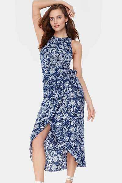 PayBuy Shawl Patterned Viscous Midi Dress A-Line Casual Summer Comfortable and Stylish Durable Material