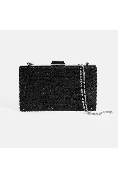 Desa Women's Black Stone Portfolio Evening Bag