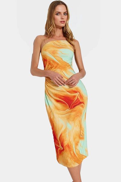 PayBuy Stylish Bodycon Midi Dress Slim Strap Polyester Fabric Zarifane Design for Daily and Special Occasions