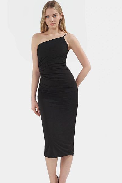 PayBuy Stylish Bodycon Midi Dress Slim Strap Polyester Fabric Zarifane Design for Daily and Special Occasions