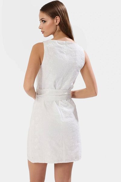 PayBuy Summer Floral Brode a Line Mini Dress Cotton Belted Design Distinguished Material for Daily Use