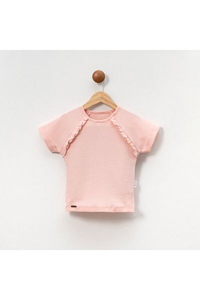 Overdo Tricou pentru fetiță cu mânecă scurtă cu volane