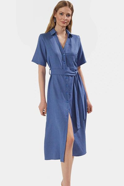 PayBuy Summer Short Sleeve Shirt Dress 100% Polyester Aerobin Woven Comfortable and Stylish High Quality