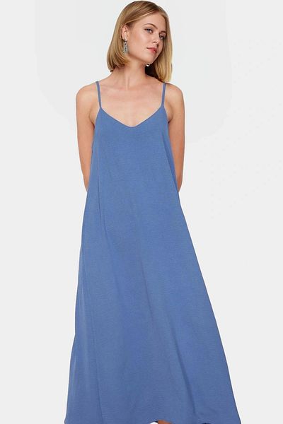 PayBuy Maxi Woven Dress V-Neck Shift Mold 100 Polyester Summer Casual Comfortable Cutout Distinctive Material