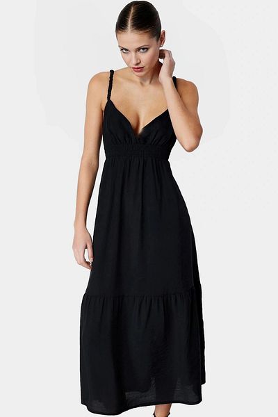PayBuy Stylish Midi Length Polyester Woven Dress Professional Look for Comfortable Daily Style Use