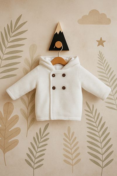 Puppis Baby Baby White Eared Anchor Cardigan