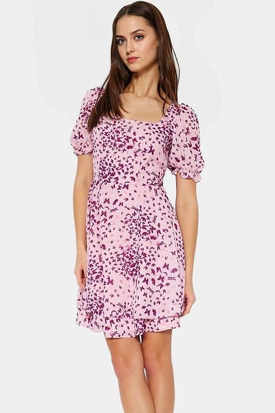 PayBuy Chiffon Mini Dress Balloon Sleeve Square Collar Summer Woven Long-Lasting Zarifane Design Stylish Appearance