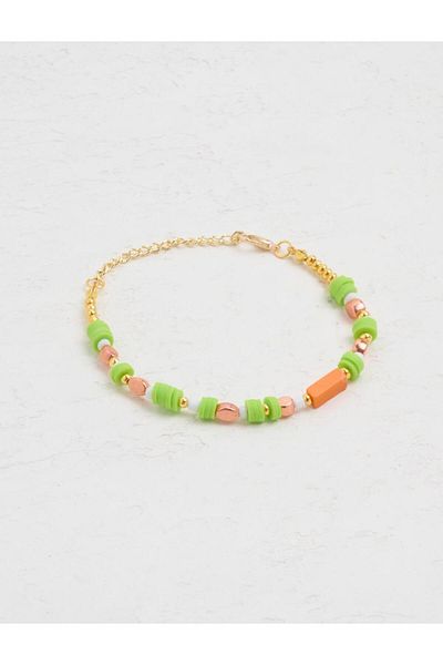 Jimmy Key Mixed Natural Stone Adjustable Chain Bracelet