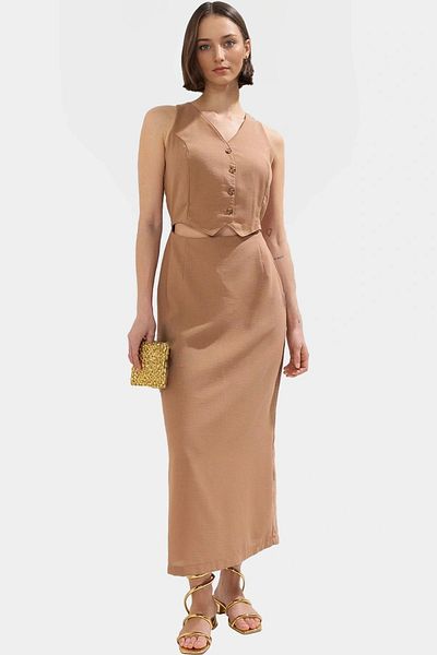 PayBuy Women's A-Line Midi Woven Dress Summer Casual Stylish Long-Lasting Perfect Fit Look