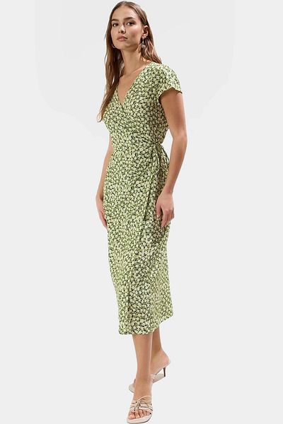 PayBuy Summer Floral Midi Dress Viscose Fabric Double Breasted Casual Style Comfortable Cut Carefully Selected