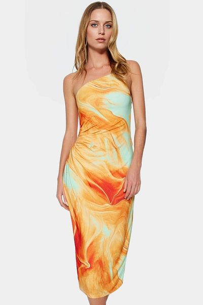PayBuy Stylish Bodycon Midi Dress Slim Strap Polyester Fabric Zarifane Design for Daily and Special Occasions