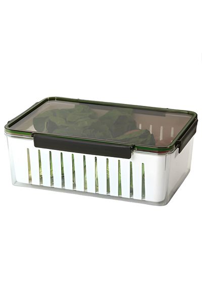 Felli Rectangular Refrigerator Storage Container White and Black