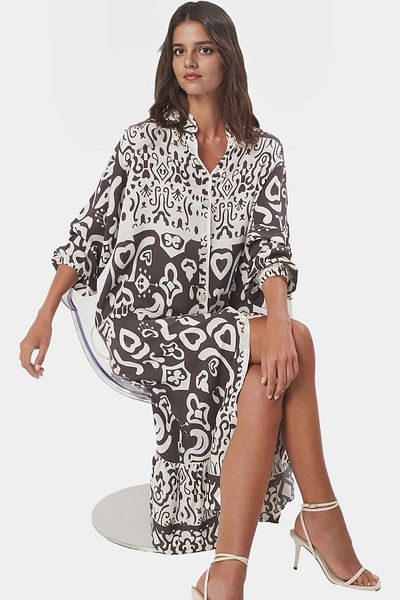 PayBuy Summer Patterned Midi Dress Shally Woven 100% Polyester Comfortable Daily Premium Quality