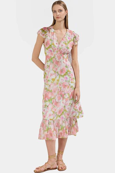 PayBuy A Line Midi Chiffon Dress 100% Polyester Summer Casual High Quality Special Design Perfect Fit