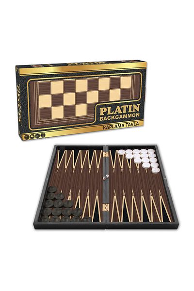 Star Oyun Aletleri Platinum Walnut Veneer Backgammon Checkers Set