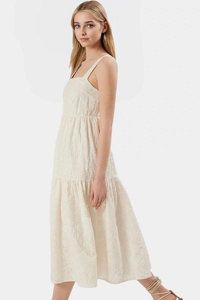 PayBuy Summer Women's a Line Midi Brode Dress Cotton Casual Daily Stylish Comfortable Cut Durable Material