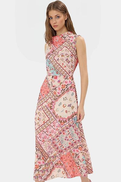 PayBuy Summer a Line Midi Woven Dress Degaje Collar Design Quality Craftsmanship High Quality Carefully Selected