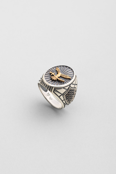 So CHIC... Selçuklu Kartalı Figürlü Gümüş Erkek Yüzük