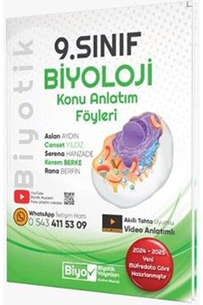 Biyotik Yayınları Biyotik Yayınları 9. Sınıf Biyoloji Konu Anlatım Föyleri