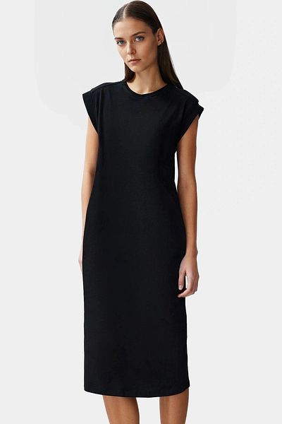 PayBuy Women's Plain T-Shirt Dress Relaxed Cut Short Moon Sleeve 100% Cotton Carefully Selected Use