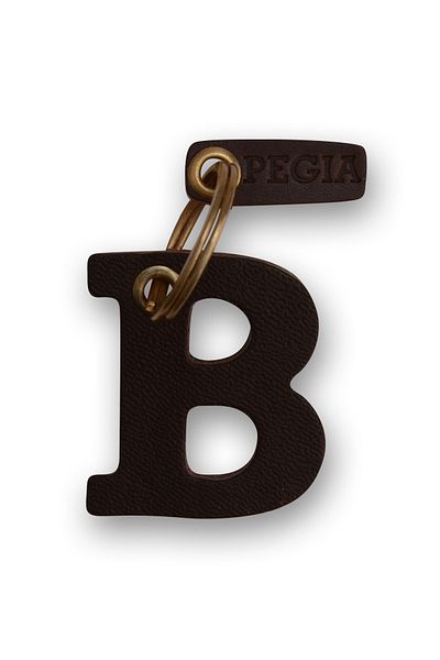 Pegia Letter B Δερμάτινο μπρελόκ 25an82