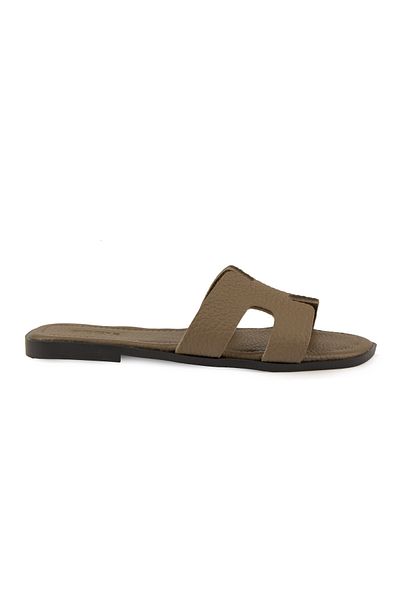 Pegia Γυναικείες δερμάτινες παντόφλες Vibe 215540