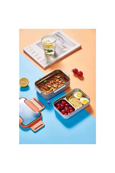 Vagonlife Double Layer Stainless Steel Lunch Box Orange Bl20182