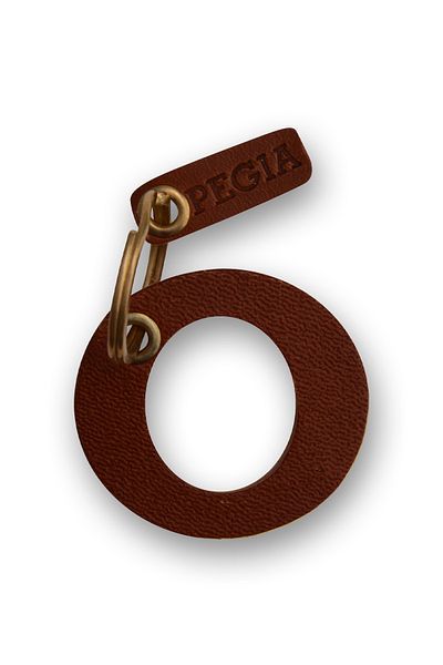 Pegia Letter O Δερμάτινο μπρελόκ 25an95