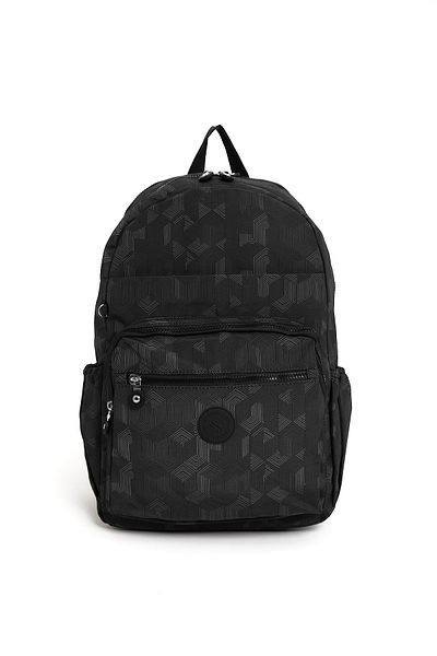 Sanmorris Unisex Αδιάβροχο τσαλακωμένο ύφασμα πολλαπλών τμημάτων με μαύρο σχέδιο για φορητό υπολογιστή και σακίδιο ταξιδιού
